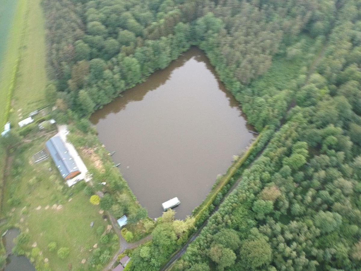 Florennes Gite Neuf 150 M2 Devant Un Grand Lac Prive De 2 Hectares Poissonneux Au Milieu Des Bois ภายนอก รูปภาพ
